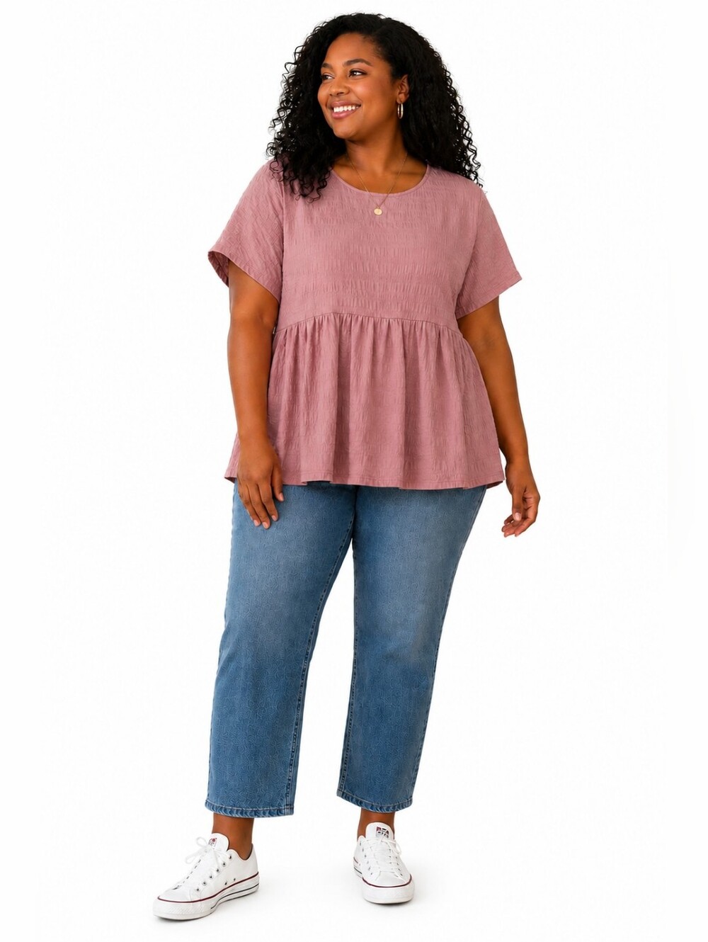 Plus Size Dusty Rose Peplum Top Size 18
